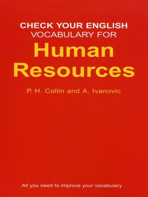 cover image of Check Your English Vocabulary for Human Resources